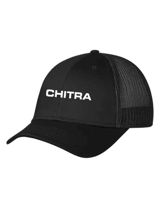Black Mesh Trucker Cap Snap Back w/Chitra Logo