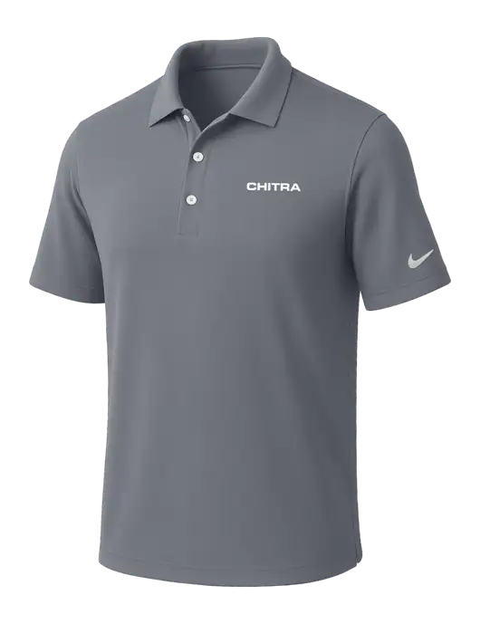 NIKE Medium Grey Dri-Fit Micro Pique Polo w/Chitra Logo
