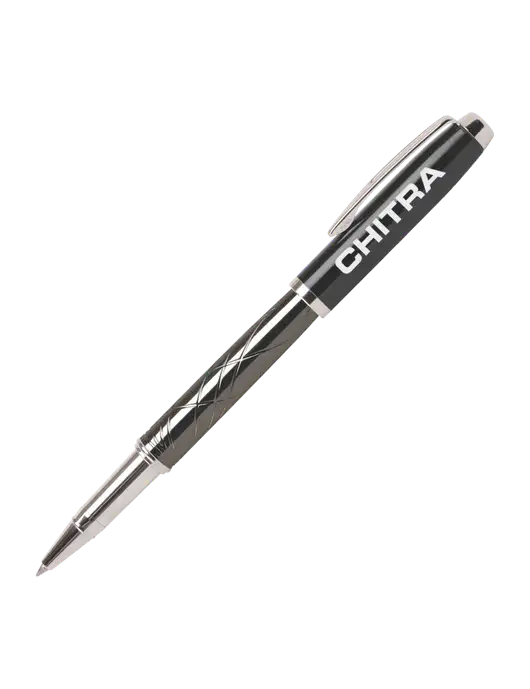 Modernist Black Rollerball Pen - Black Ink w/Chitra Logo