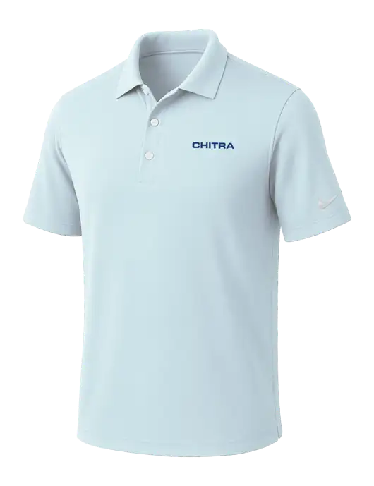 NIKE Very Light Blue Dri-Fit Micro Pique Polo w/Chitra Logo