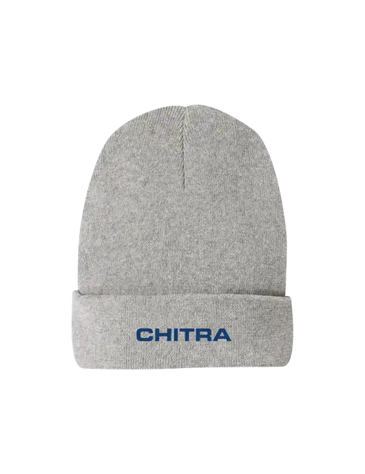 Recycled Light Heather Grey Beanie w/Chitra Logo
