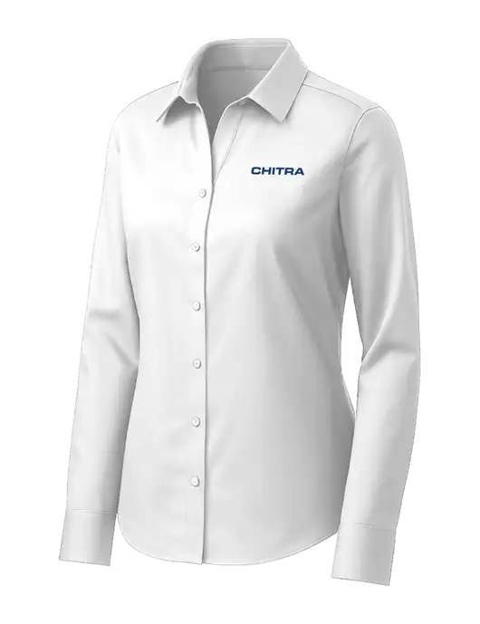 Brooks Brothers Womens White Wrinkle-Free Stretch Pinpoint Shirt w/Chitra Logo