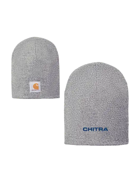 Carhartt Light Grey Heather Acrylic Knit Hat w/Chitra Logo