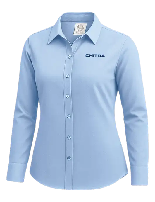 Brooks Brothers Womens Light Blue Wrinkle-Free Stretch Nailhead Shirt w/Chitra Logo