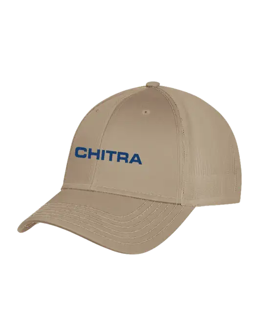 Khaki Mesh Trucker Cap Snap Back w/Chitra Logo