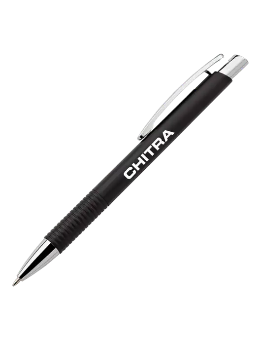 Malay Black Ballpoint Pen - Blue Ink w/Chitra Logo
