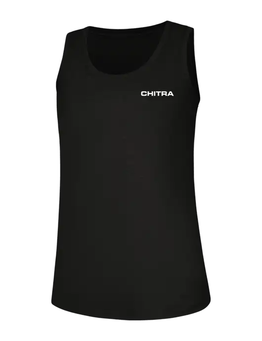 Womens Black Perfect Tri Racerback Tank w/Chitra Logo
