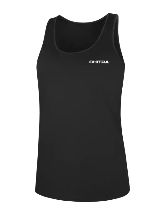 Womens Black PosiCharge Competitor Racerback Tank w/Chitra Logo