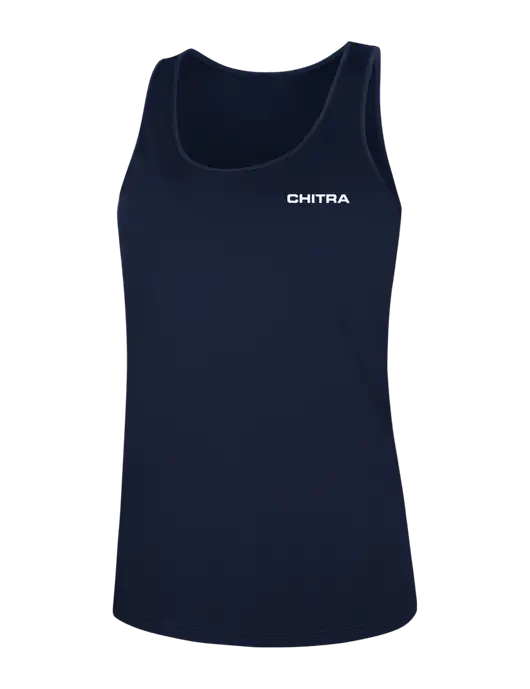 Womens Navy PosiCharge Competitor Racerback Tank w/Chitra Logo
