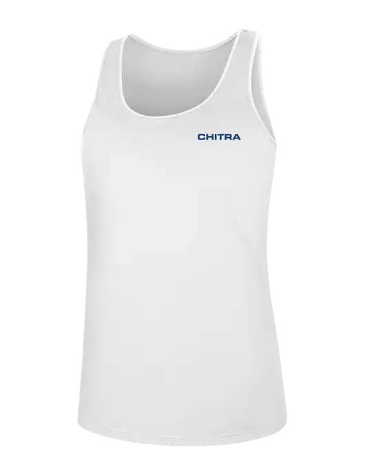 Womens White PosiCharge Competitor Racerback Tank w/Chitra Logo