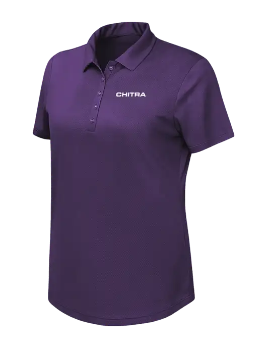Callaway Womens Birdseye Purple Polo w/Chitra Logo