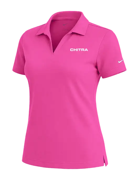 NIKE Fuchsia Womens Dri-Fit Micro Pique Polo w/Chitra Logo