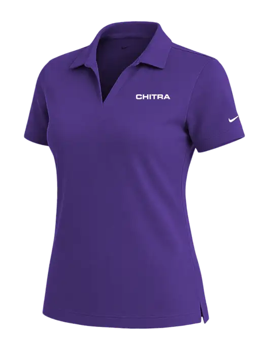 NIKE Purple Womens Dri-Fit Micro Pique Polo w/Chitra Logo