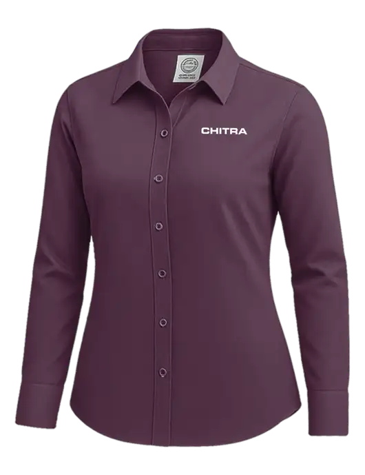 Brooks Brothers Womens Eggplant Wrinkle-Free Stretch Nailhead Shirt w/Chitra Logo