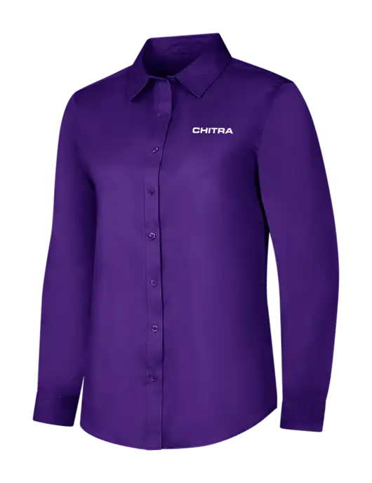 Purple Womens Long Sleeve Superpro React Twill Shirt w/Chitra Logo
