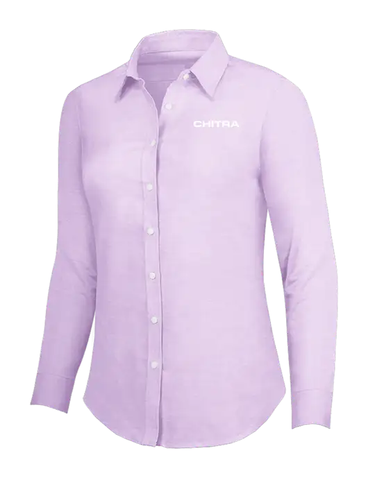 Soft Purple Womens SuperPro Oxford Shirt w/Chitra Logo