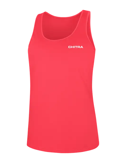 Womens Dark Coral PosiCharge Competitor Racerback Tank w/Chitra Logo