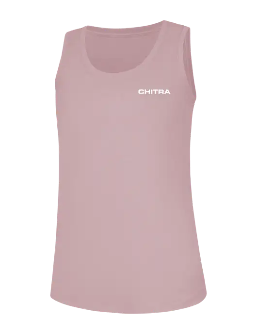 Womens Dusty Rose Perfect Tri Racerback Tank w/Chitra Logo