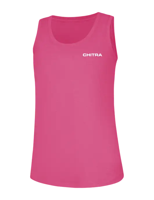 Womens Fuchsia Frost Perfect Tri Racerback Tank w/Chitra Logo