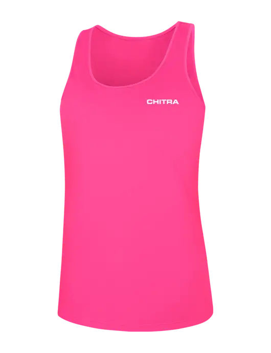 Womens Fuchsia PosiCharge Competitor Racerback Tank w/Chitra Logo