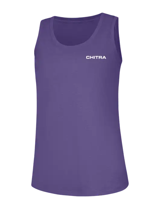 Womens Purple Frost Perfect Tri Racerback Tank w/Chitra Logo
