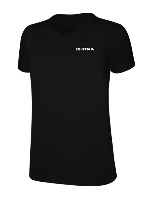 Womens Ring Spun Jet Black 4.5 oz T-Shirt w/Chitra Logo