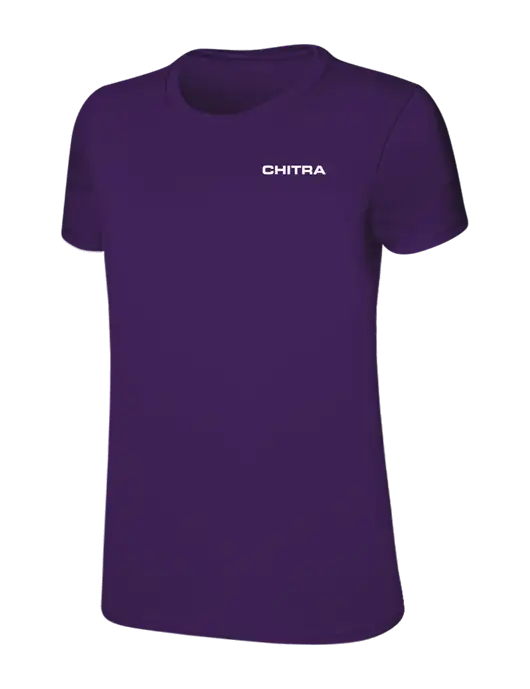 Womens Ring Spun Purple 4.5 oz T-Shirt w/Chitra Logo