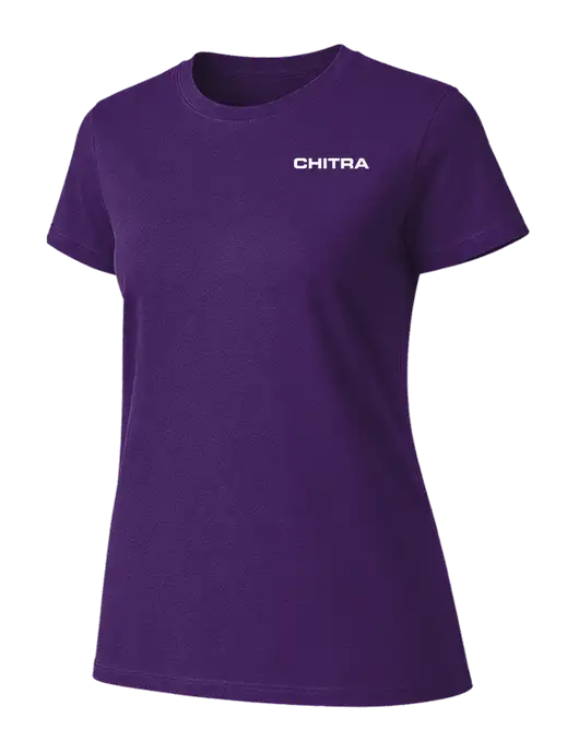 Womens Ring Spun Purple 4.5 oz T-Shirt w/Chitra Logo