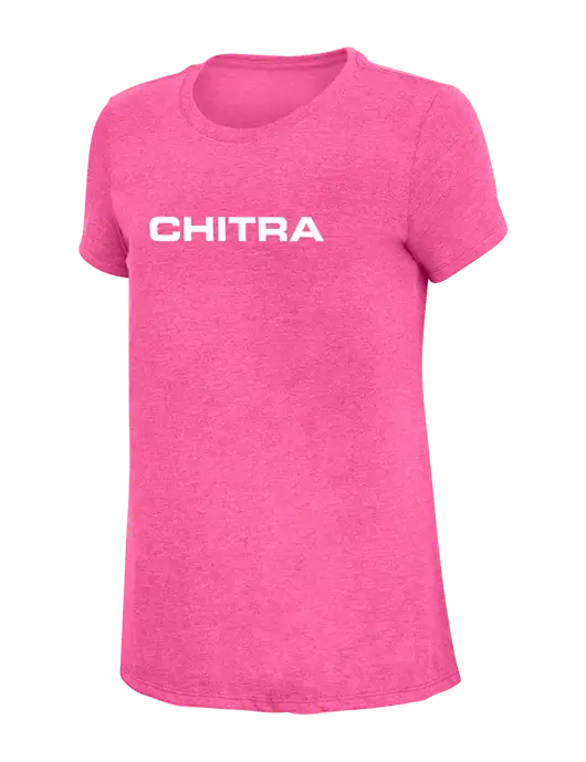 Womens Simply Soft Fuchsia Frost 4.5oz Poly/Combed Ring Spun Cotton T-Shirt w/Chitra Logo