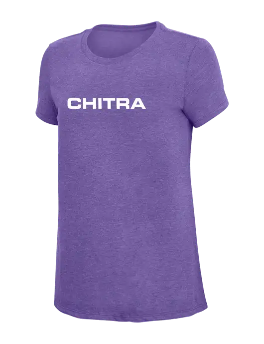 Womens Simply Soft Purple Frost 4.5oz  Poly/Combed Ring Spun Cotton T-Shirt w/Chitra Logo