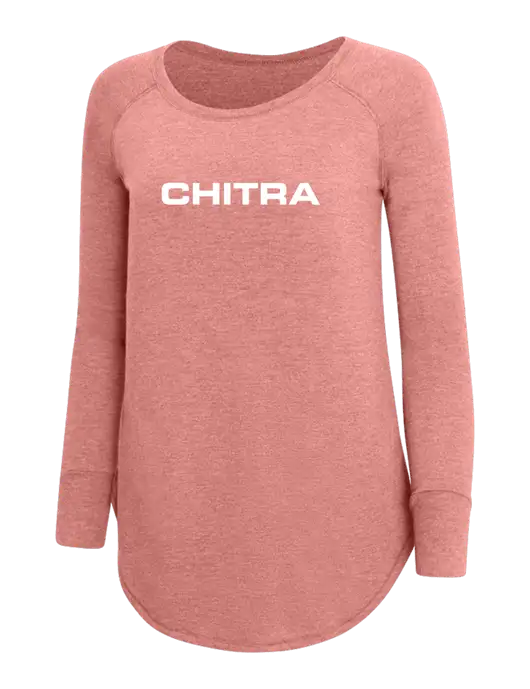 Womens Perfect Wide Collar Tunic Tri-Blend Blush Frost 4.5 oz T-Shirt w/Chitra Logo